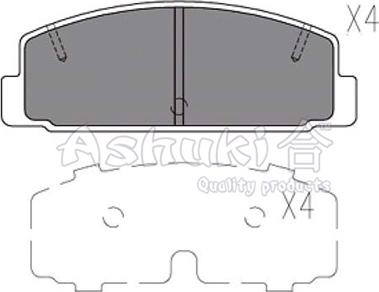 Ashuki M075-06 - Комплект спирачно феродо, дискови спирачки vvparts.bg