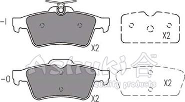 Ashuki M075-35 - Комплект спирачно феродо, дискови спирачки vvparts.bg