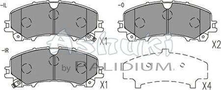 Ashuki N009-99 - Комплект спирачно феродо, дискови спирачки vvparts.bg