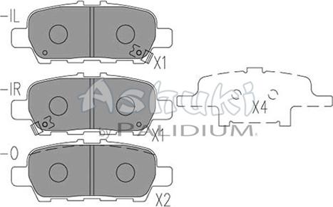 Ashuki N009-96 - Комплект спирачно феродо, дискови спирачки vvparts.bg