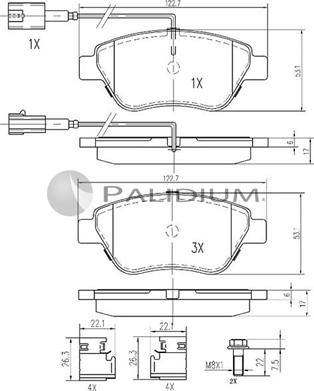 Ashuki P1-1482 - Комплект спирачно феродо, дискови спирачки vvparts.bg