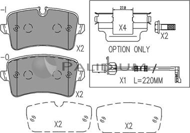 Ashuki P1-1539 - Комплект спирачно феродо, дискови спирачки vvparts.bg