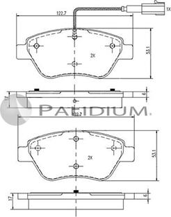 Ashuki P1-1044 - Комплект спирачно феродо, дискови спирачки vvparts.bg