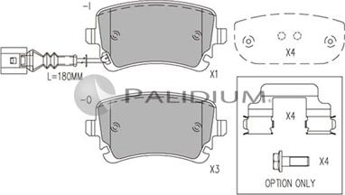 Ashuki P1-1055 - Комплект спирачно феродо, дискови спирачки vvparts.bg