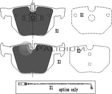 Ashuki P1-1069 - Комплект спирачно феродо, дискови спирачки vvparts.bg