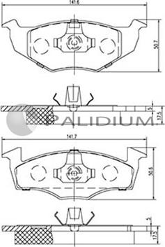 Ashuki P1-1009 - Комплект спирачно феродо, дискови спирачки vvparts.bg