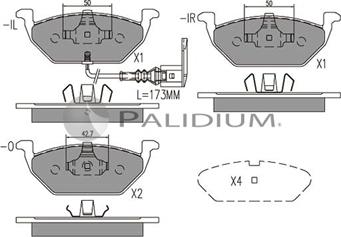 Ashuki P1-1001 - Комплект спирачно феродо, дискови спирачки vvparts.bg