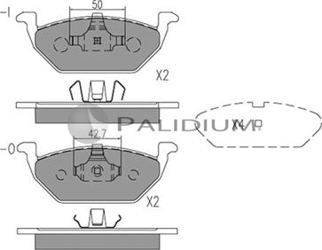 Ashuki P1-1002 - Комплект спирачно феродо, дискови спирачки vvparts.bg