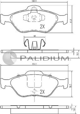 Ashuki P1-1080 - Комплект спирачно феродо, дискови спирачки vvparts.bg