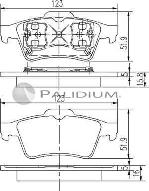 Ashuki P1-1034 - Комплект спирачно феродо, дискови спирачки vvparts.bg