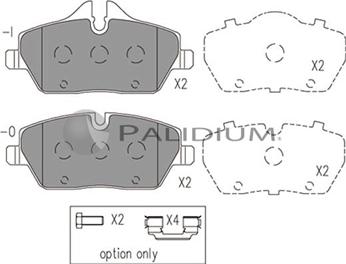 Ashuki P1-1031 - Комплект спирачно феродо, дискови спирачки vvparts.bg