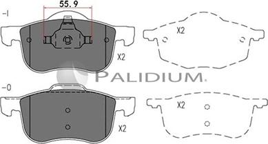 Ashuki P1-1033 - Комплект спирачно феродо, дискови спирачки vvparts.bg