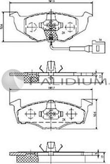 Ashuki P1-1029 - Комплект спирачно феродо, дискови спирачки vvparts.bg