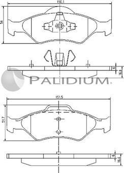 Ashuki P1-1022 - Комплект спирачно феродо, дискови спирачки vvparts.bg