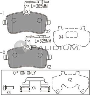 Ashuki P1-1079 - Комплект спирачно феродо, дискови спирачки vvparts.bg