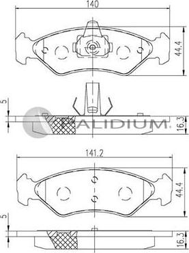 Ashuki P1-1156 - Комплект спирачно феродо, дискови спирачки vvparts.bg