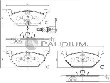 Ashuki P1-1105 - Комплект спирачно феродо, дискови спирачки vvparts.bg