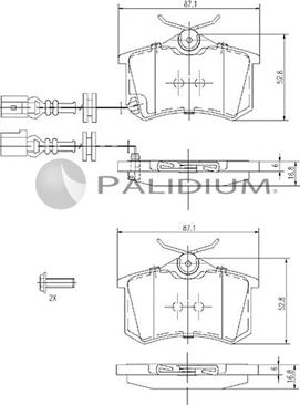 Ashuki P1-1101 - Комплект спирачно феродо, дискови спирачки vvparts.bg