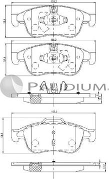 Ashuki P1-1115 - Комплект спирачно феродо, дискови спирачки vvparts.bg