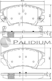 Ashuki P1-1181 - Комплект спирачно феродо, дискови спирачки vvparts.bg