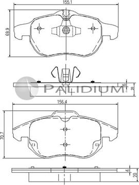 Ashuki P1-1125 - Комплект спирачно феродо, дискови спирачки vvparts.bg