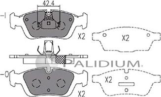 Ashuki P1-1122 - Комплект спирачно феродо, дискови спирачки vvparts.bg