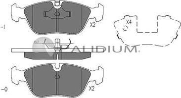 Ashuki P1-1171 - Комплект спирачно феродо, дискови спирачки vvparts.bg