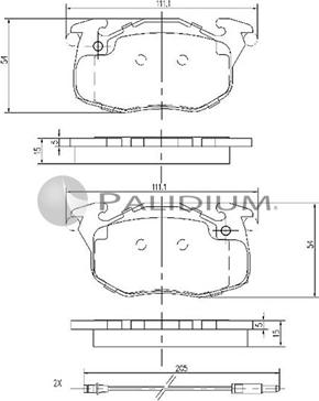 Ashuki P1-1173 - Комплект спирачно феродо, дискови спирачки vvparts.bg