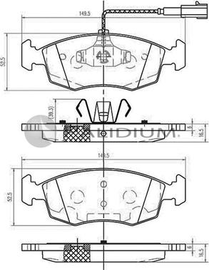 Ashuki P1-1254 - Комплект спирачно феродо, дискови спирачки vvparts.bg