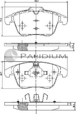 Ashuki P1-1250 - Комплект спирачно феродо, дискови спирачки vvparts.bg