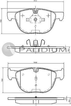 Ashuki P1-1239 - Комплект спирачно феродо, дискови спирачки vvparts.bg