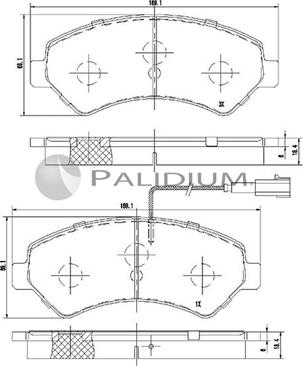 Ashuki P1-1229 - Комплект спирачно феродо, дискови спирачки vvparts.bg