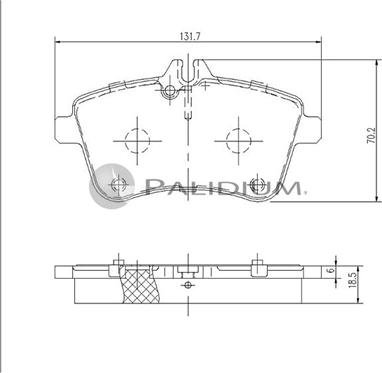 Ashuki P1-1225 - Комплект спирачно феродо, дискови спирачки vvparts.bg