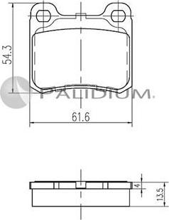 Ashuki P1-1221 - Комплект спирачно феродо, дискови спирачки vvparts.bg