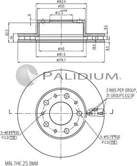 Ashuki P330-011 - Спирачен диск vvparts.bg