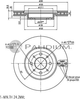 Ashuki P330-087 - Спирачен диск vvparts.bg