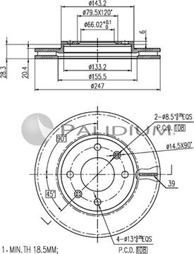 Ashuki P330-035 - Спирачен диск vvparts.bg