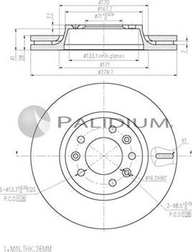 Ashuki P330-148 - Спирачен диск vvparts.bg