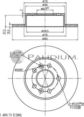 Ashuki P330-105 - Спирачен диск vvparts.bg