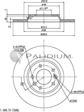 Ashuki P330-108 - Спирачен диск vvparts.bg