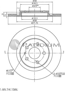 Ashuki P330-136 - Спирачен диск vvparts.bg