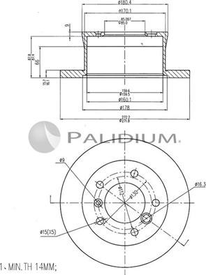 Ashuki P330-129 - Спирачен диск vvparts.bg