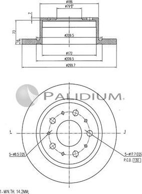 Ashuki P331-041 - Спирачен диск vvparts.bg