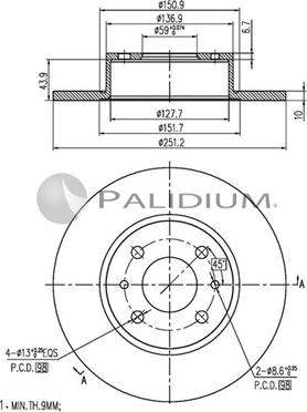 Ashuki P331-047 - Спирачен диск vvparts.bg