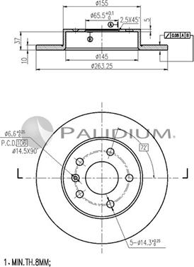 Ashuki P331-002 - Спирачен диск vvparts.bg