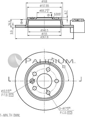 Ashuki P331-036 - Спирачен диск vvparts.bg