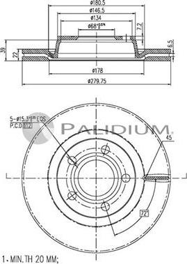 Ashuki P333-002 - Спирачен диск vvparts.bg