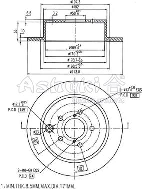 Ashuki S017-52 - Спирачен диск vvparts.bg