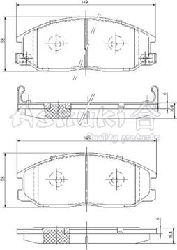 Ashuki SY010-12 - Комплект спирачно феродо, дискови спирачки vvparts.bg