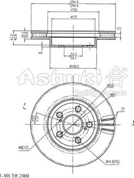 Ashuki T603-83 - Спирачен диск vvparts.bg